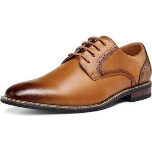Men's Brown Dress Shoes Formal Classic Business Lace up Oxford Shoes Wide Width